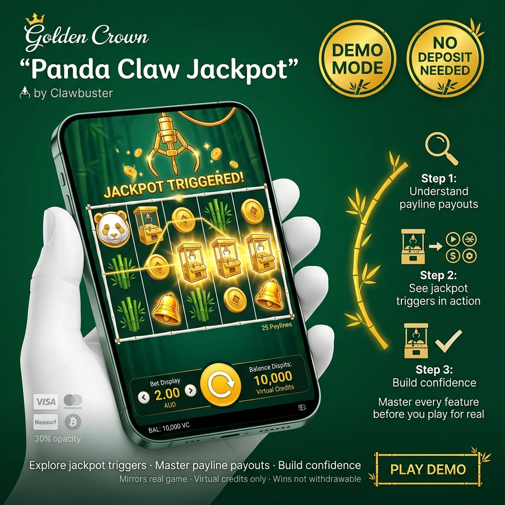 Panda claw slot machine in free demo mode with jackpot features and paylines displayed on screen